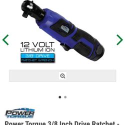 3/8" Electrical Ratchet Wrench, Power Torque 