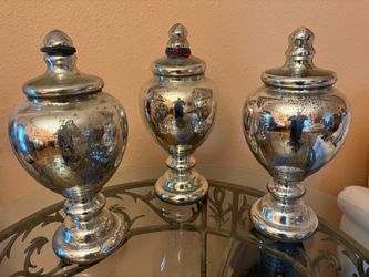 Silver Glass Jar