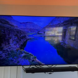 65 Inch Samsung Flat Screen TV With Sound Bar And Subwoofer 