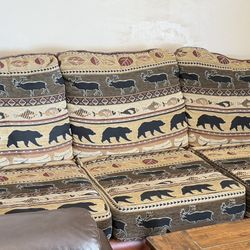 Leather Sofa, Rustic Faux 