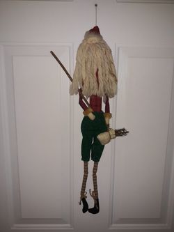 Fabric Slim Hanging Santa