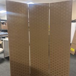 3 Panel Room Divider Bamboo Beige 
