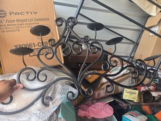 Black Wrought Iron Wall Candelabra