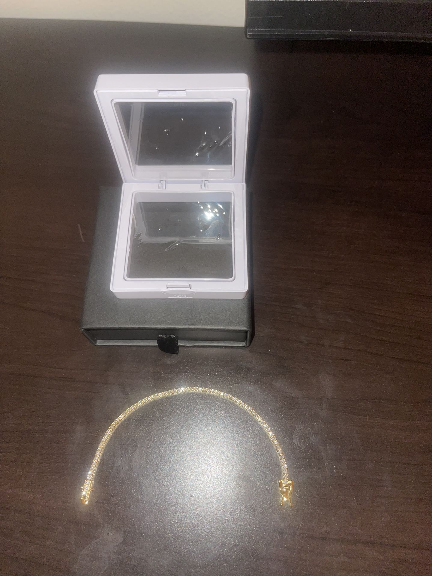2MM VVS1 Moissanite, 18k Gold PLATED 6.5 Inch Bracelet.