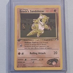 BROCK'S SANDSHREW 71/132 1st Edition Gym Heroes WOTC Pokemon Card 