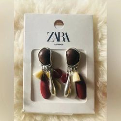 Zara Brown Charm Earrings  New