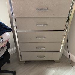 Full Size Bedroom With Led Light Head Board And matching 5 Drawers Stand 