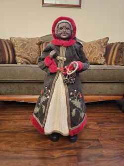 34" New African American Mrs Santa Claus Vintage l