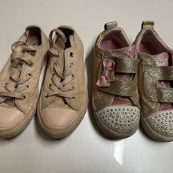 Converse and Skechers twinkle toe kids shoes lot 