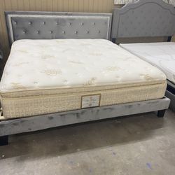 king bed frame with mattress 