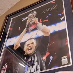 Tom Brady Signed Autograph Framed Picture With Coa 