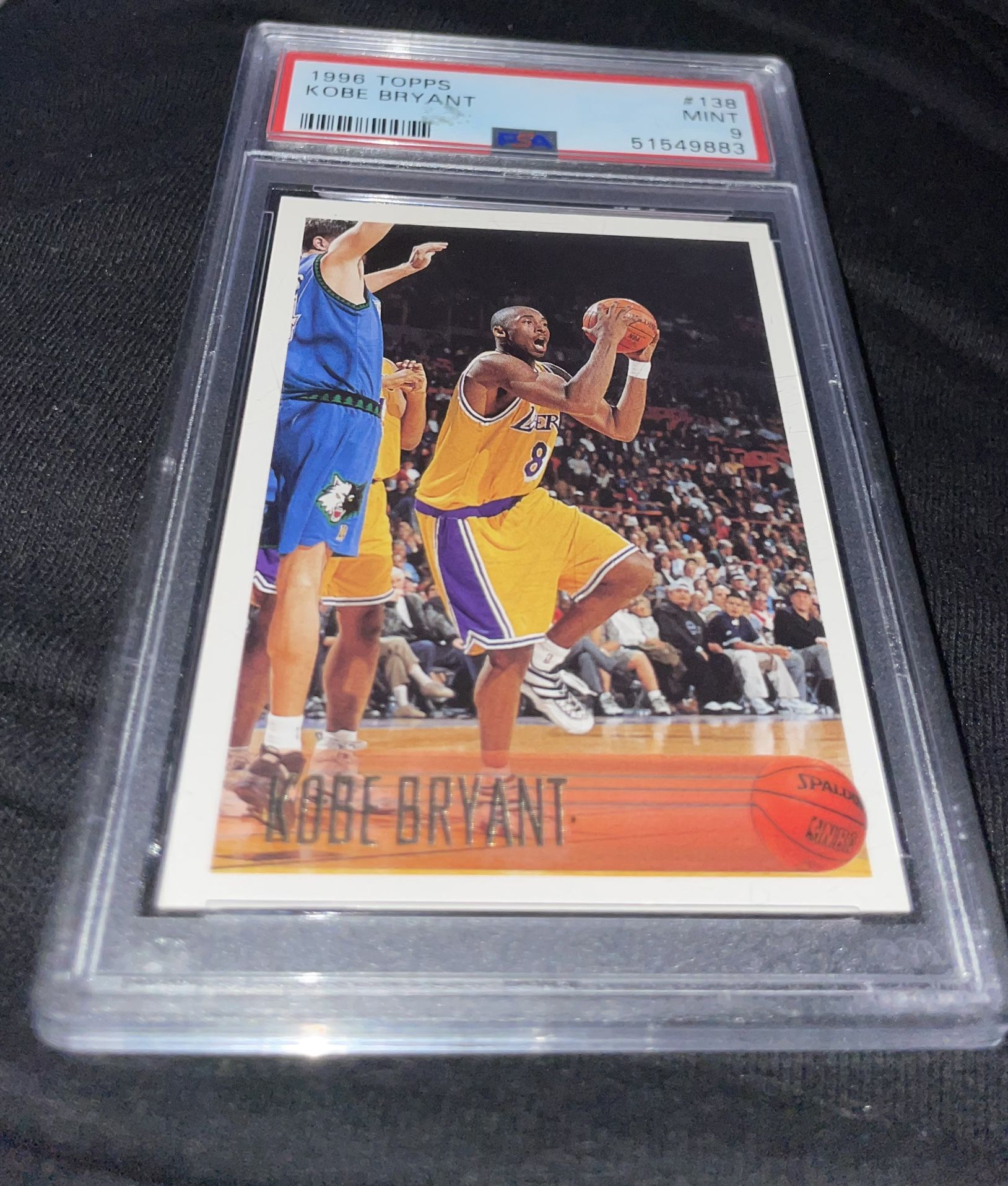 1996 Topps # 138 Kobe Bryant Los Angeles Lakers RC Rookie HOF PSA Mint 9