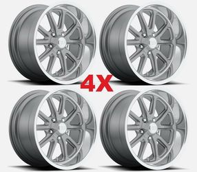 22 US MAGS RAMBLER STAGGERED 22x9 22X11 WHEEL C10 C-10 GREY GRAY U111 OBS