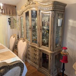 All Wood Diningroom Table & China Cabinet
