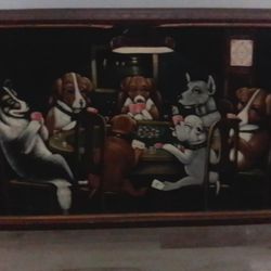 Antique Dogs Playing Poker Painting 