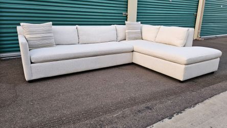 FREE DELIVERY!!! West Elm "Marin" 2pc White Sectional Couch ($3.4K Retail...50% OFF!!!)