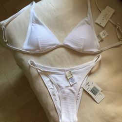 L*Space XS White Bikini NWT
