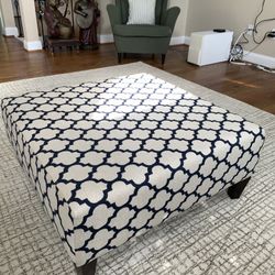 Blue And Cream Ottoman