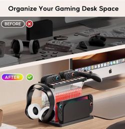 Switch 2 Storage Station,Charging Dock for Switch2 Joycons,Multifunctional Organizer Rack for Nintendo Switch 2 Accessories with 16 Games Discs & 9 Ga