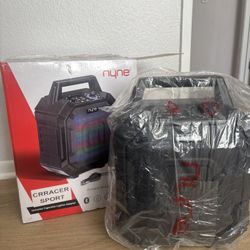 Unused- Nyne Racer Portable Wireless Party Speaker with Party Lights with charger