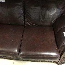 Leather Loveseat 