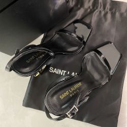 Gold Ysl Lettering High Heels 