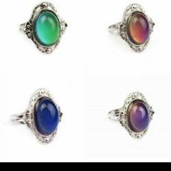 Vintage Retro Color Change Mood Ring Oval Emotion Feeling Rings For Weman Adjustable Size