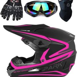 Motocross Helmet, Unisex Off-Road Dirt Bike ATV BMX MX Downhill Street Ride Motorcycle Helmet Goggles Gloves Mask Size SMALL