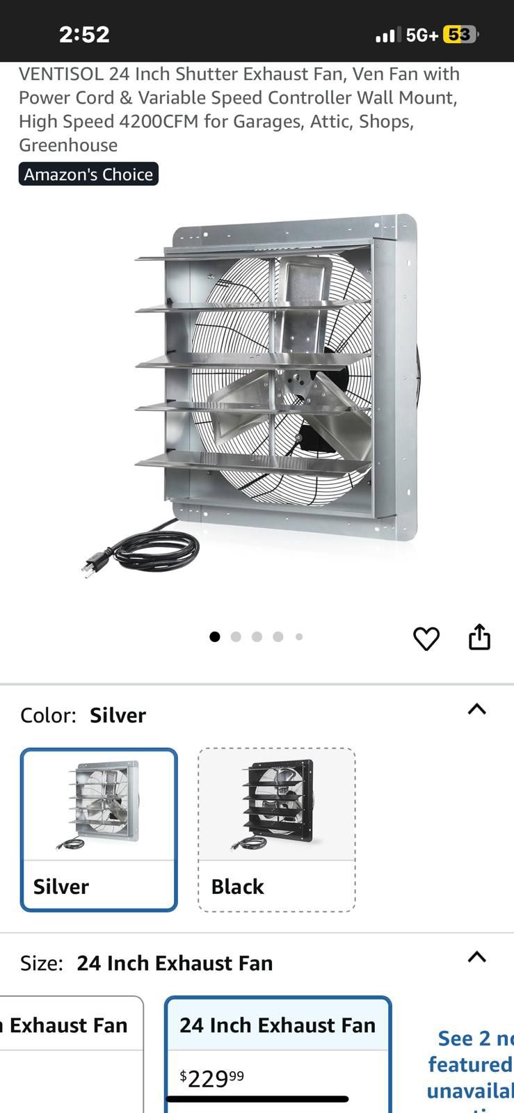 24in Shutter Wall Exhaust Fan
