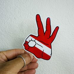 Diving Ok Hand Sticker Diver Flag Decal Car Bumper