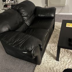 Leather Loveseat And Chair 