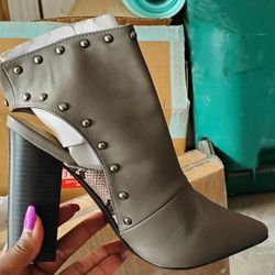 Grey Stud Bootie