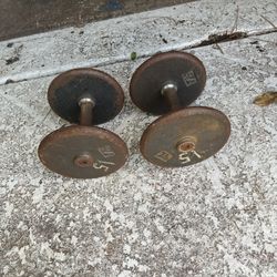 Pair Of 15 Lb Dumbbells 
