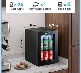 Euhomy 18ml beverage refrigerator cooler 24 cans mini fridge
