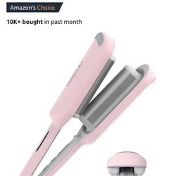 Curling Iron Hair Crimper Waver - TYMO ROVY Beach Waves Curling Wand, Ionic Deep Waver Hair Curler Tool with Ceramic 3 Barrel for Women, Dual Voltage,