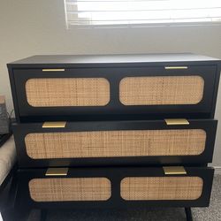 Black Rattan dresser