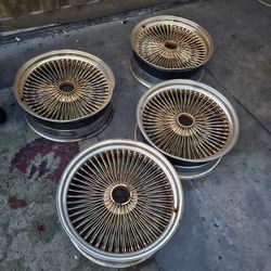 22x9 All Gold Standard Wire Wheels Cheap AS Is