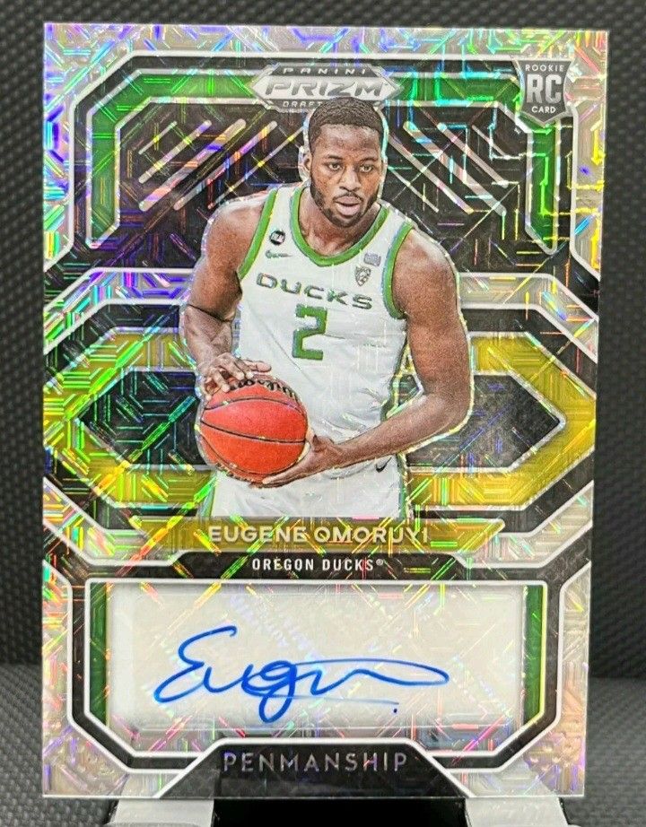 Really Nice 2021 Panini Prizm Draft Pick Eugene Omoruyi Moto RC, Auto, #19/25 Carf