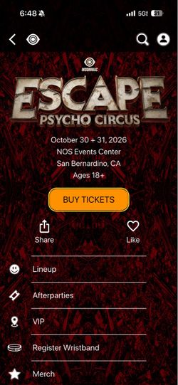ESCAPE SAT TICKETS