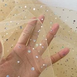 Golden Tulu Glitter Fabric 5 Yards