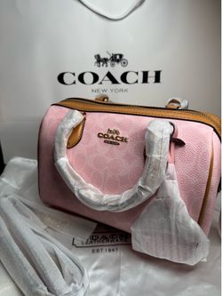 Coach New York Pink Leather Satchel Handbag