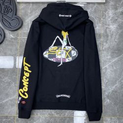 Chrome Matty Boy Hearts Black Pullover Denim Jeans Tears Hoodie Gallery Hooded Dept Hellstar Large XL
