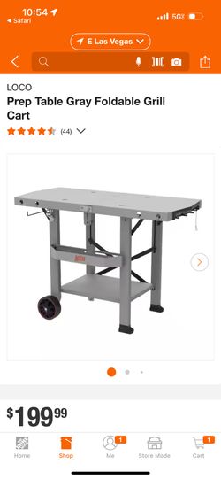 LOCO Prep Table Gray Foldable Grill Cart