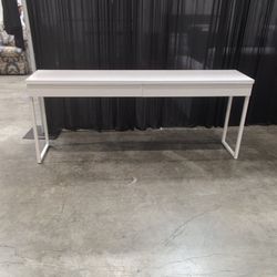 Off-White Minimalist Console Table with Two Drawers