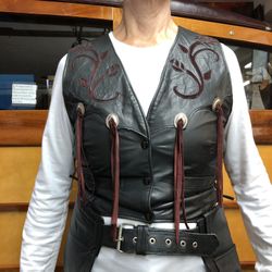 Dallas Premium Leather Lady’s Black Leather Vest