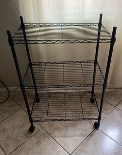 3 TIER METAL UTILITY CART WITH WHEELS