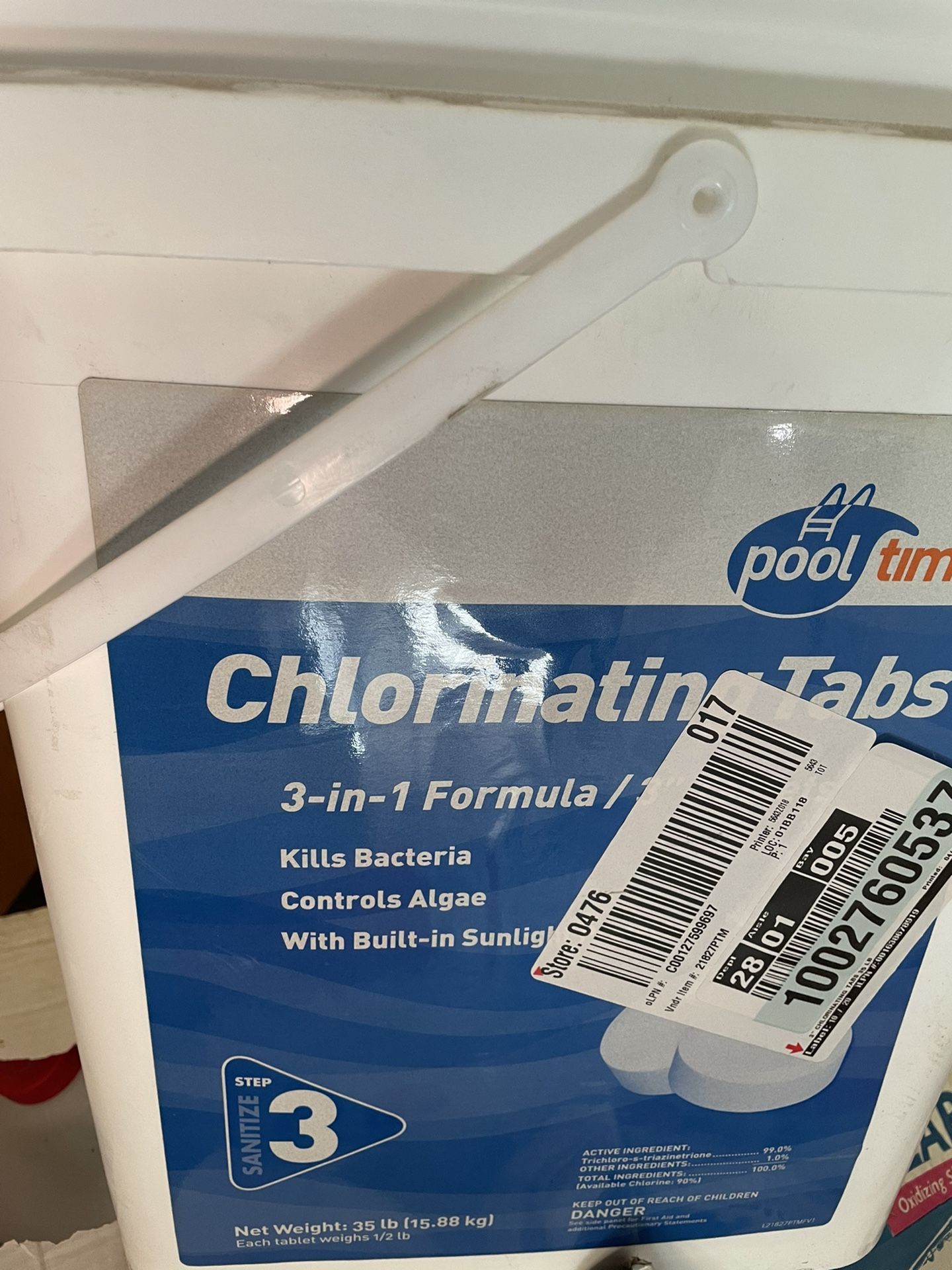 Pool Time 3-in-1 Chlorinating Tablets - About 20 lbs w/ 3” Stabilized Chlorine Tabs