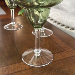 6 NEW GREEN MARGARITA GLASSES