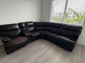 Large Brown Sectional Sofa – Missing Armrest & Backrest – $300 OBO