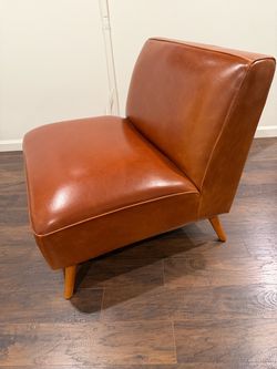 Camel brown leather chair
